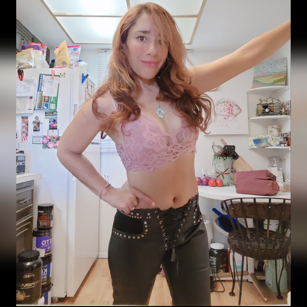 Understated leather wild cat pants